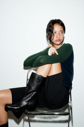 Leather Cowboy Ankle Boots