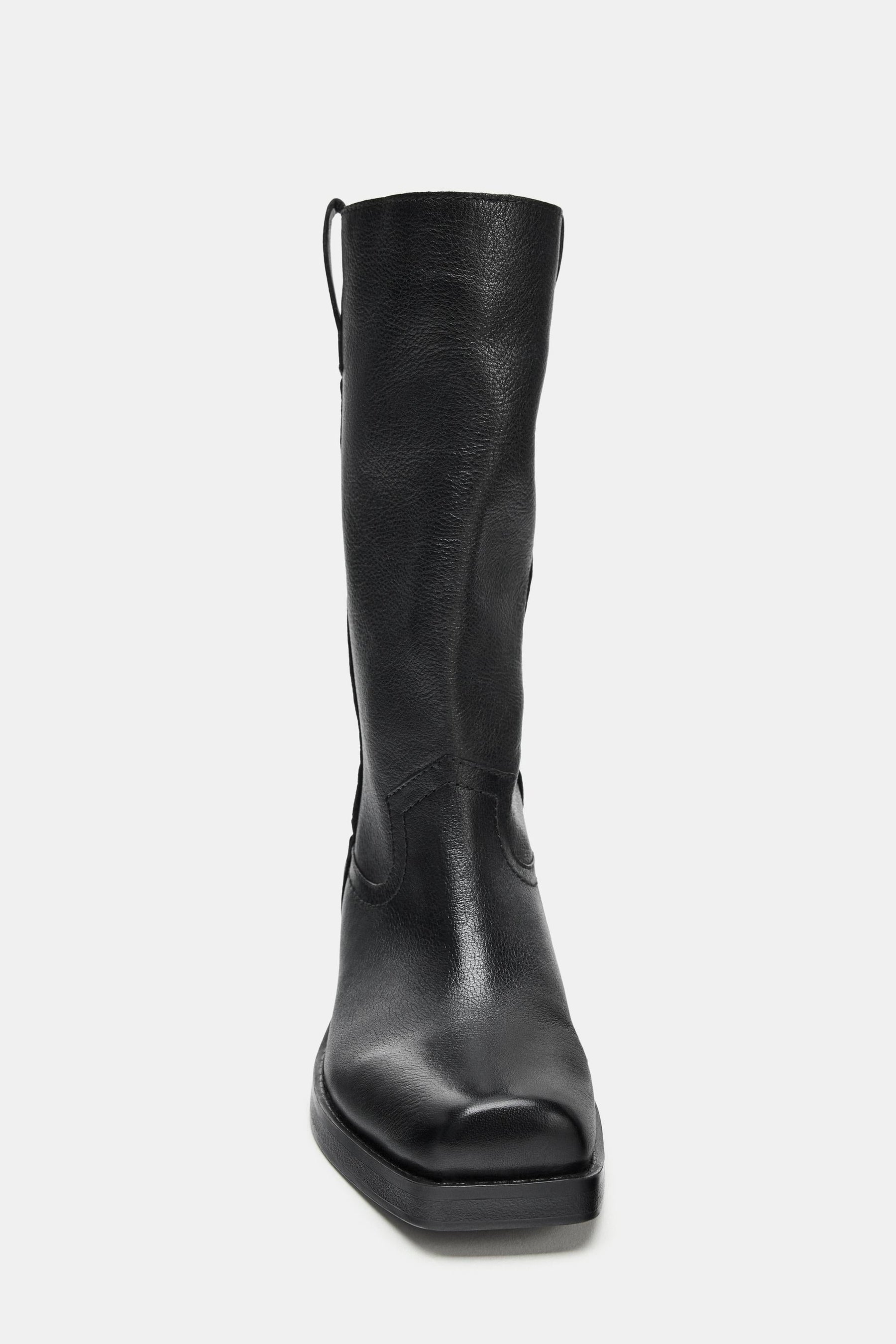 Leather Cowboy Ankle Boots
