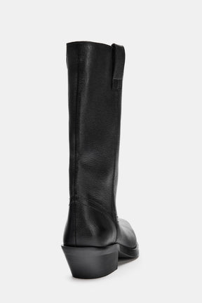 Leather Cowboy Ankle Boots