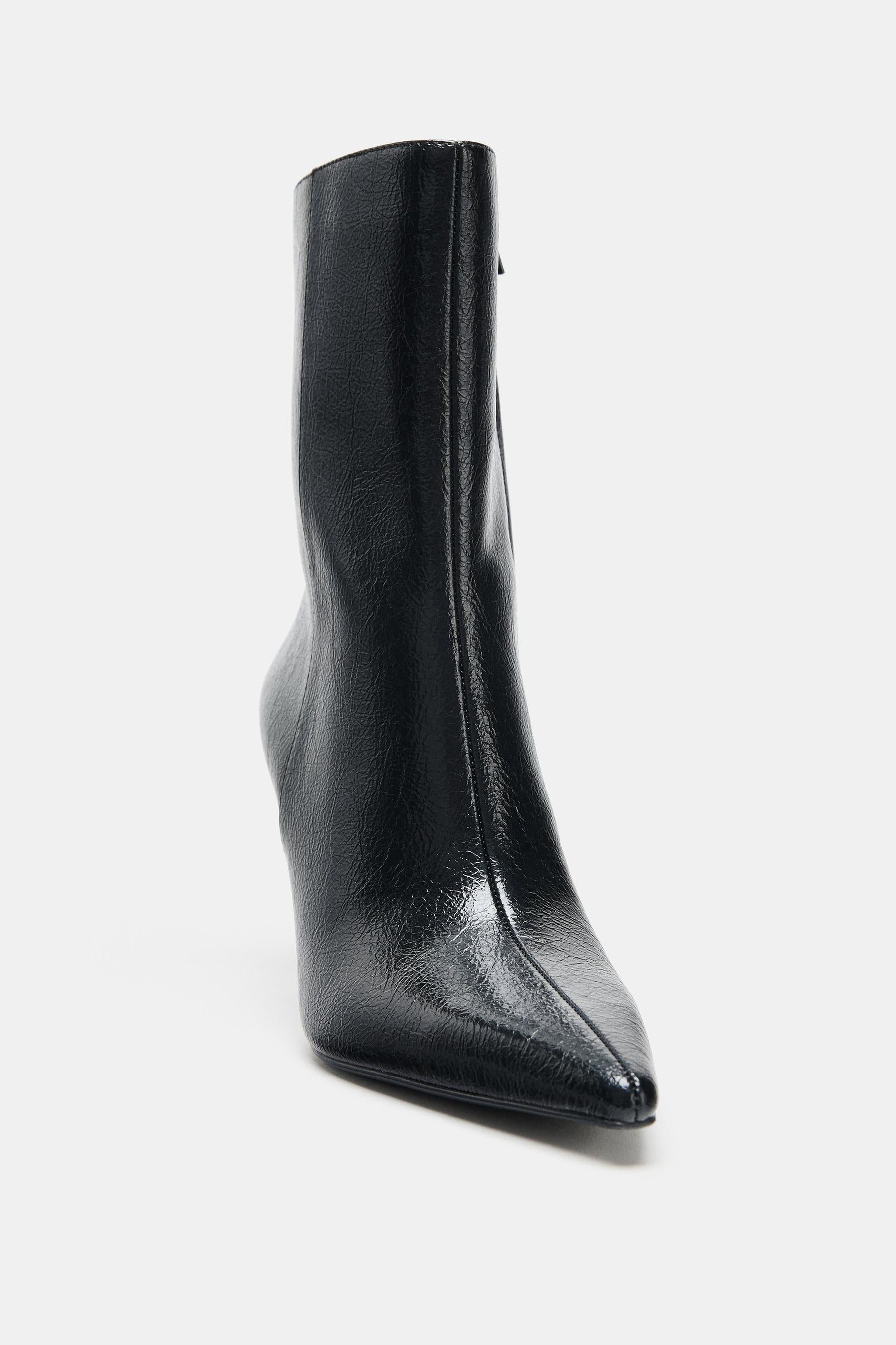 Crackled Ankle Boots