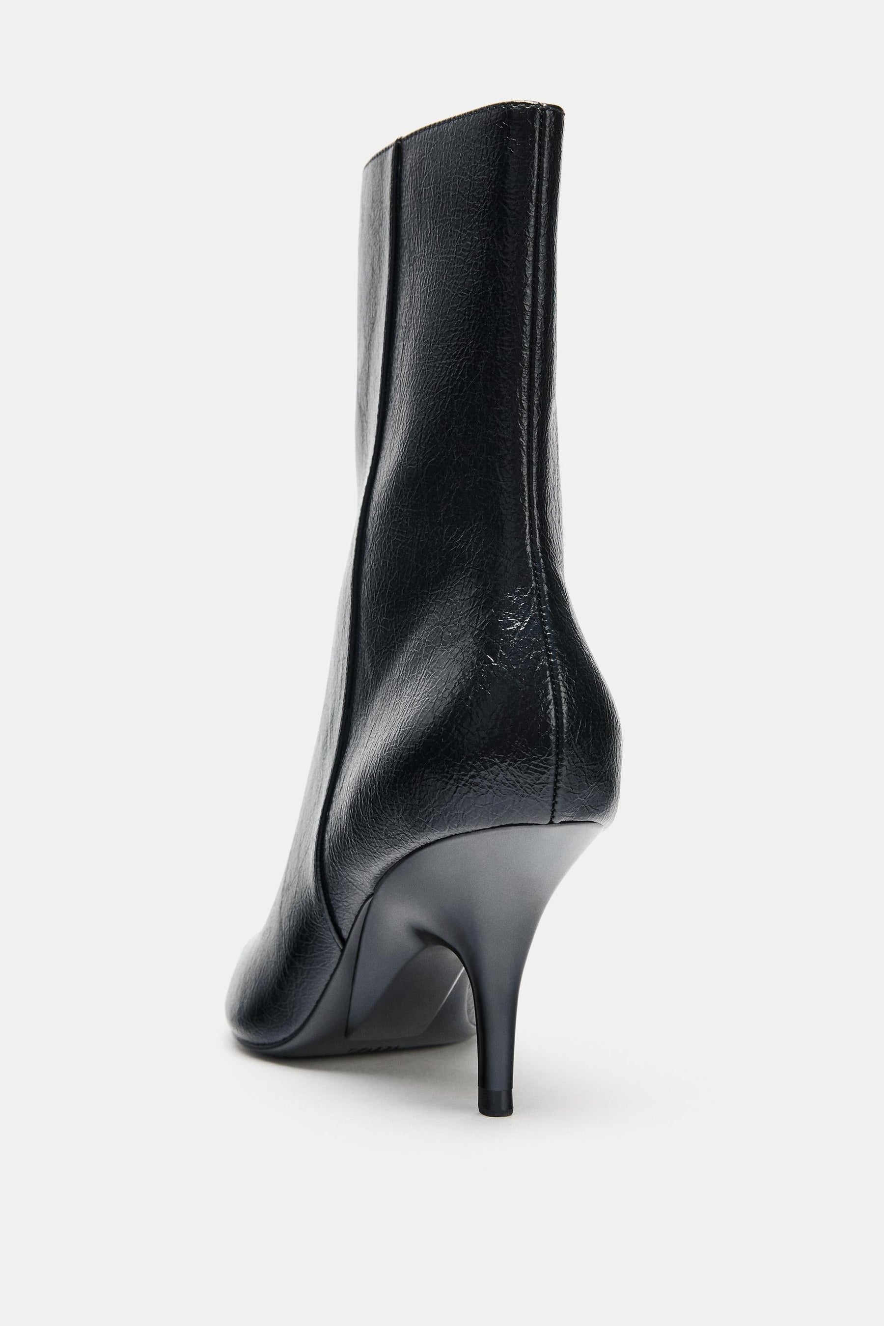 Crackled Ankle Boots