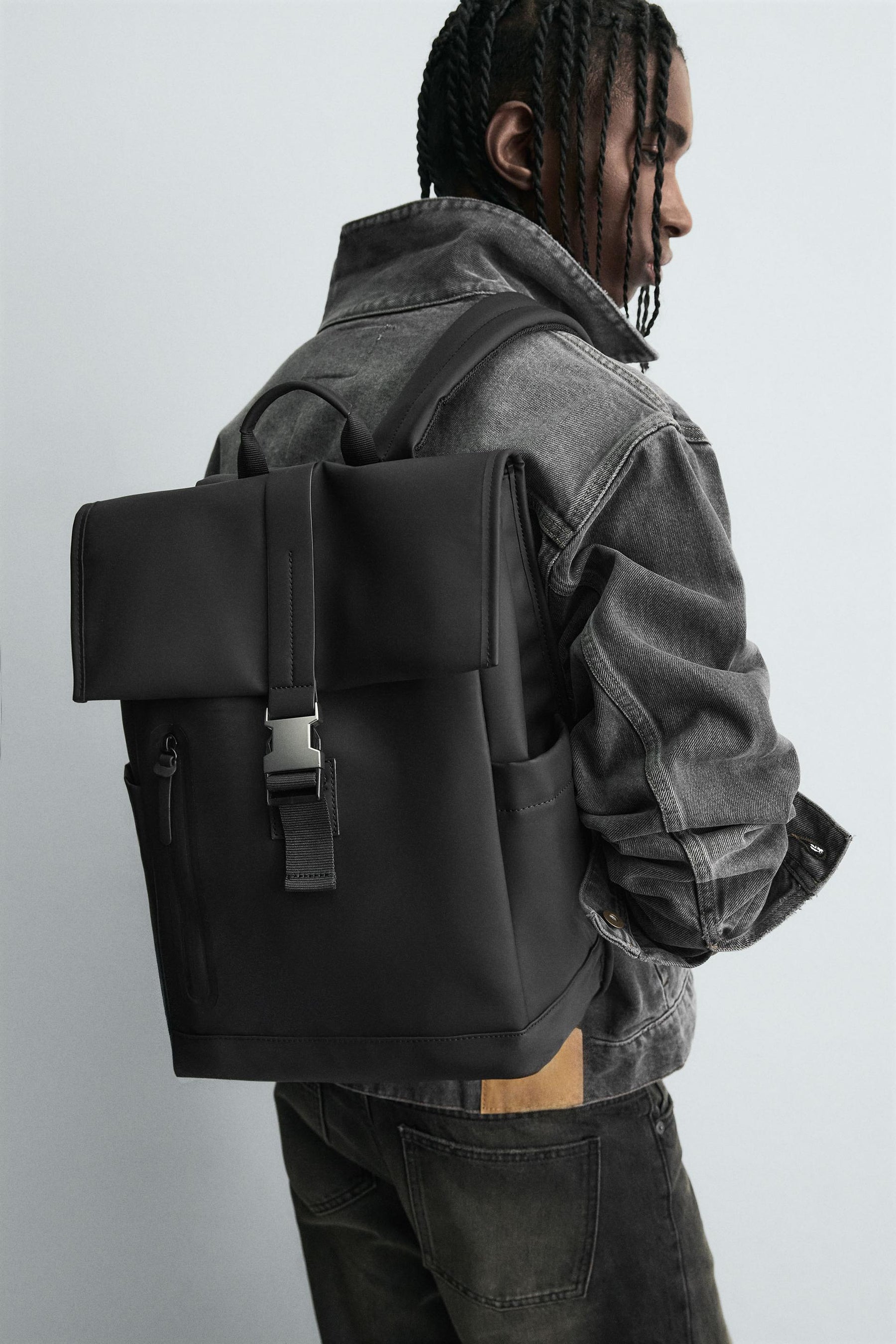RUBBERISED BACKPACK WITH FLAP