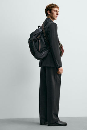 TECHNICAL BACKPACK WITH LEATHER DETAILS