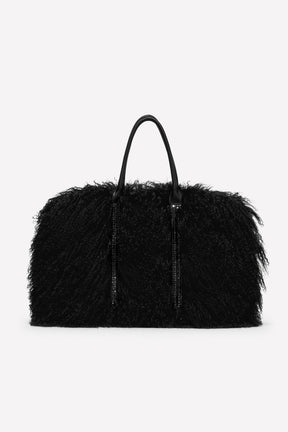 "LEATHER AND SHEEPSKIN SHOPPER BAG" - Image 1
