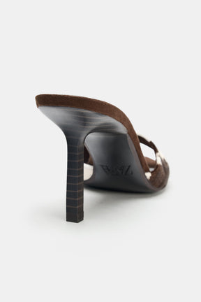 ANIMAL PRINT HEELED SANDALS