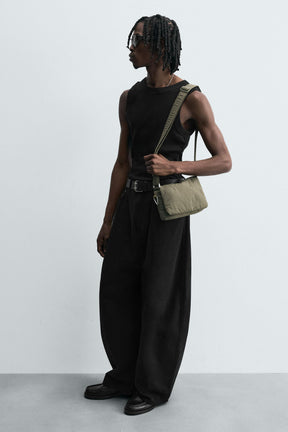 NYLON FLAP CROSSBODY BAG - Image 1
