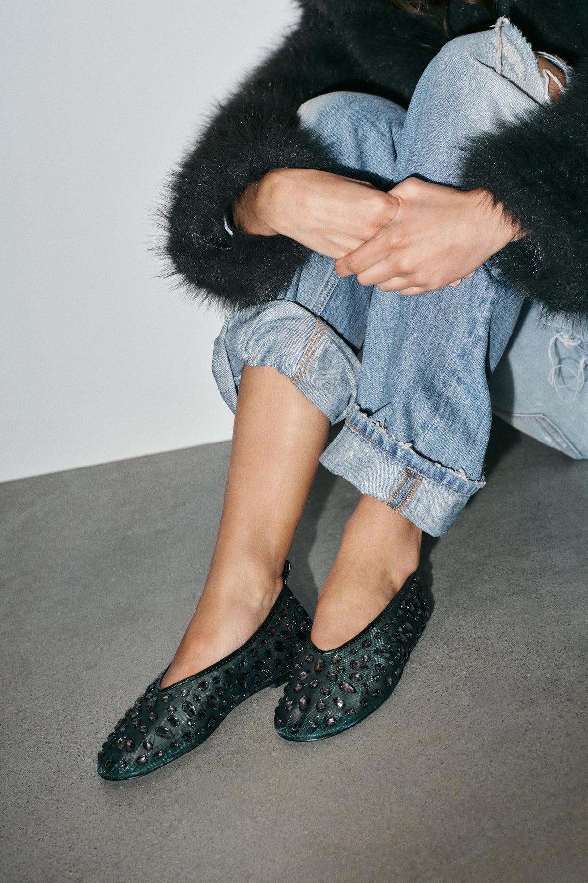 GLITZERNDE Mesh-FLACHHOSE