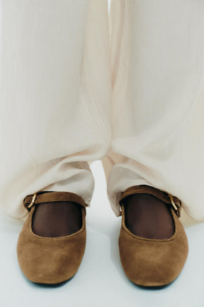 Suede Ballerina Flats