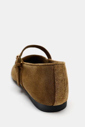 Suede Ballerina Flats