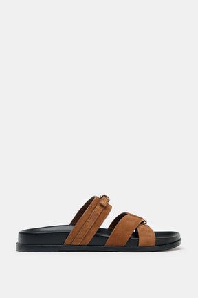 Sandalen aus gespaltenem Wildleder