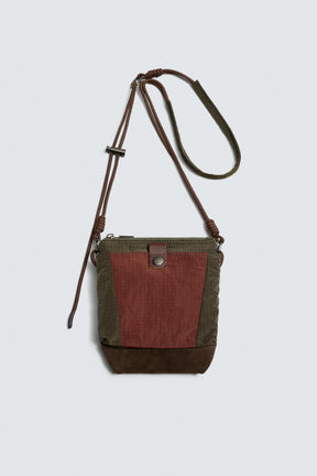 TECHNICAL CROSSBODY BAG WITH LEATHER DETAILS