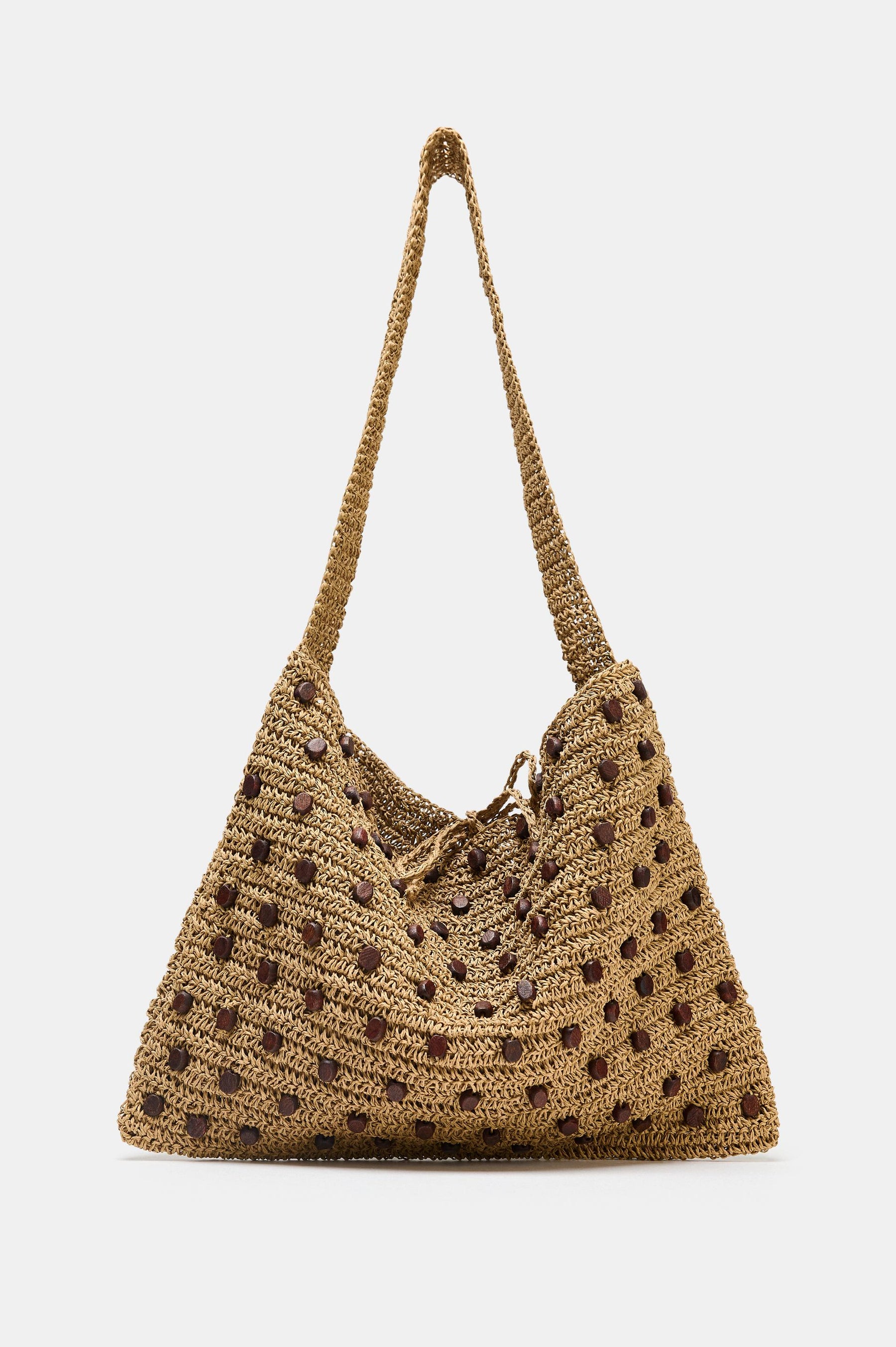 BEADED WOVEN TOTE