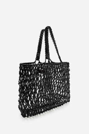 Braided Leather Maxi Tote