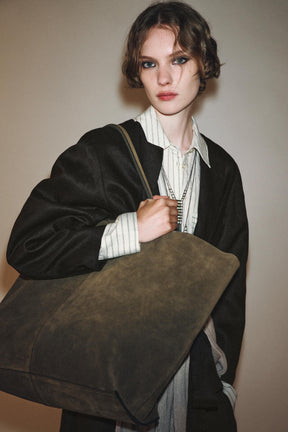 SPLIT SUEDE TOTE BAG