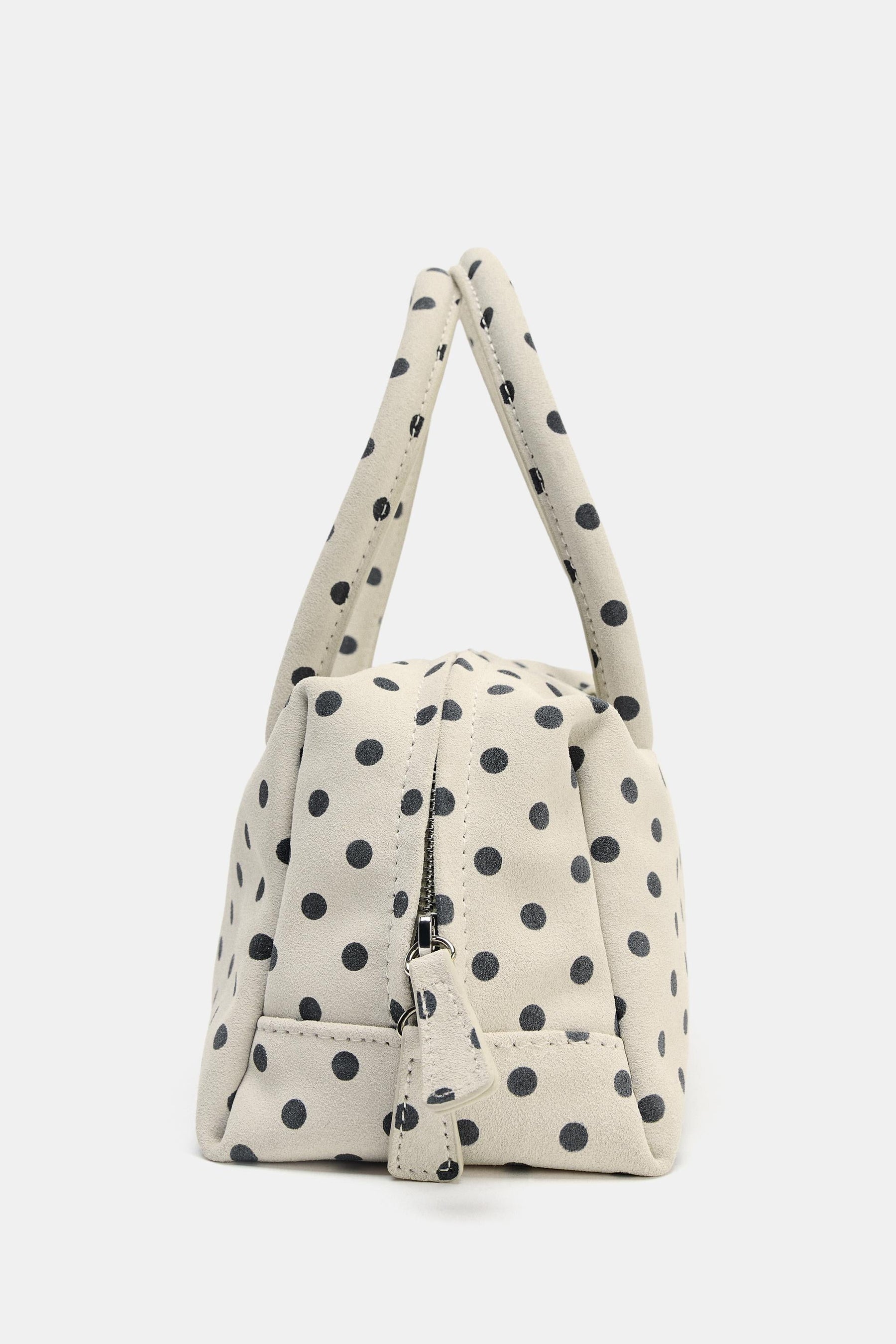 Printed Split Suede Bag