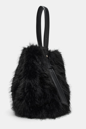 Faux fur bucket bag
