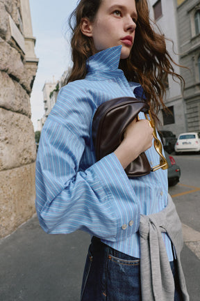 Metallic Handle Miniature Handbag