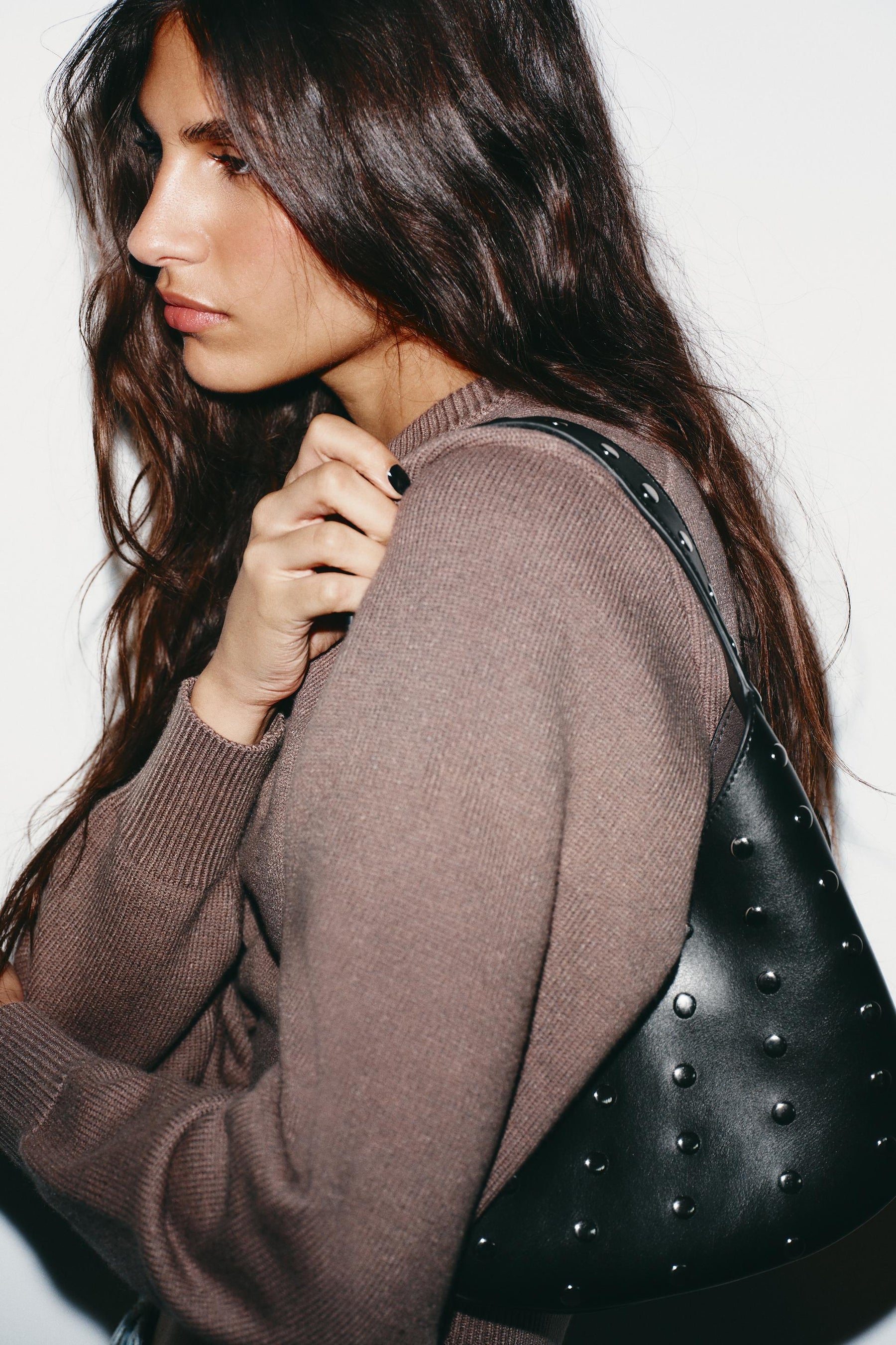 Studded shoulder bag