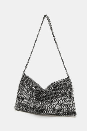 Schultertasche mit Applikationen