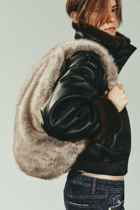 Faux Fur Bucket Bag