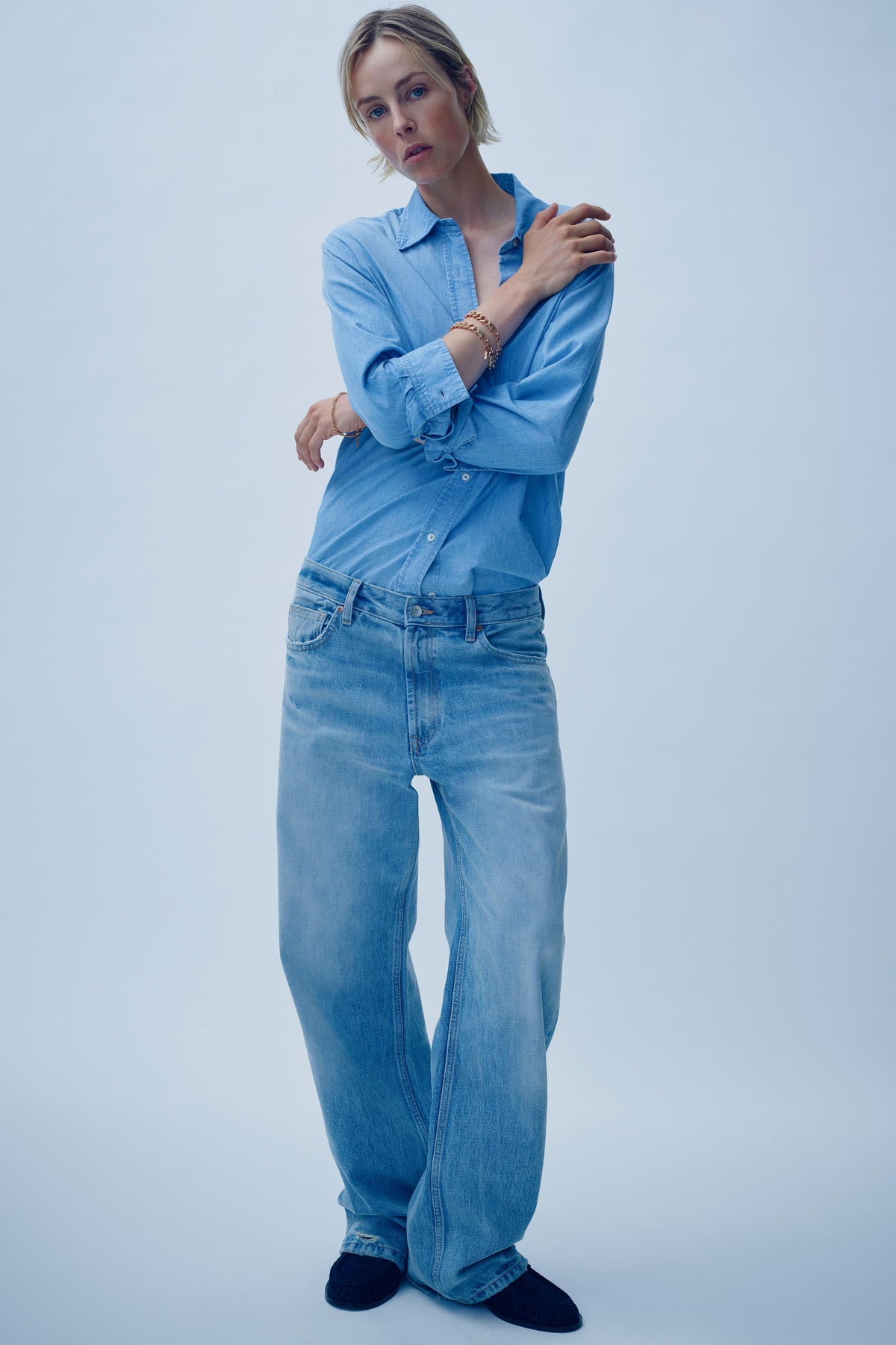 Loose Straight Mid-Waist Jeans